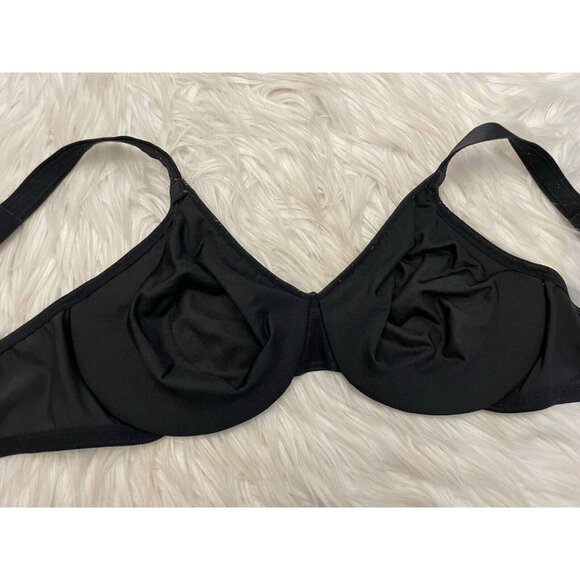 Olga Signature Style 5006 Cushioned Underwire Bra Satin Trim Black Size 38C - Picture 4 of 12
